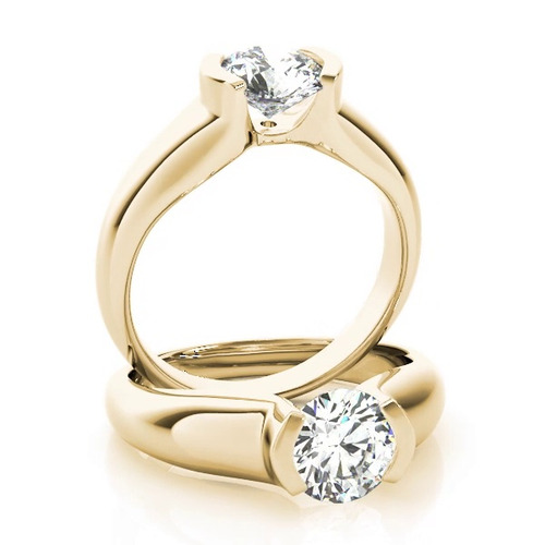 360 degree view of Carolina Half Bezel Solitaire Engagement Ring