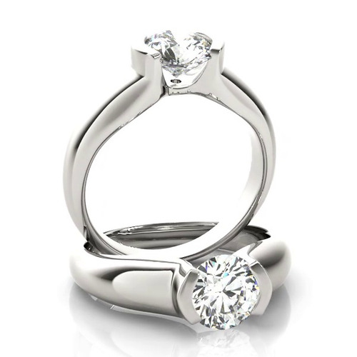 360 degree view of Carolina Half Bezel Solitaire Engagement Ring