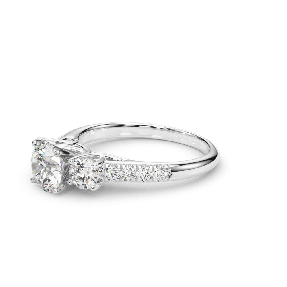 360 degree view of Emmie Three Stone Engagement Ring