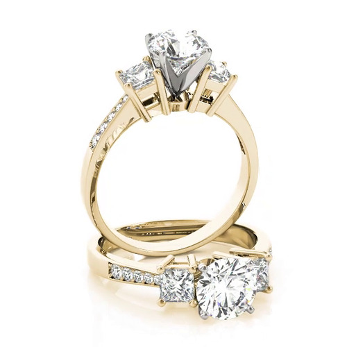 360 degree view of Meg Three Stone Engagement Ring