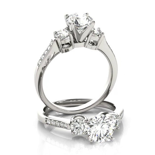 360 degree view of Zelia Three Stone Engagement Ring