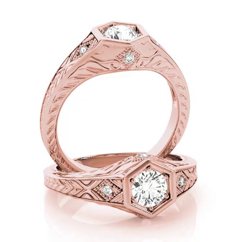 360 degree view of Charleston Vintage Engagement Ring