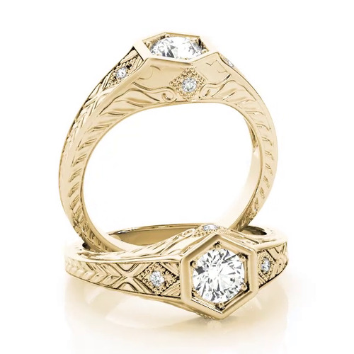 360 degree view of Charleston Vintage Engagement Ring
