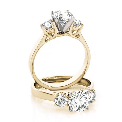 360 degree view of Campbell Three Stone Engagement Ring