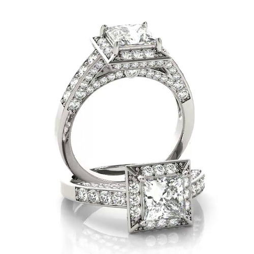 360 degree view of Gracie Halo Engagement Ring