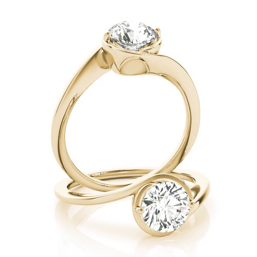 360 degree view of Florence Solitaire Bypass Engagement Ring