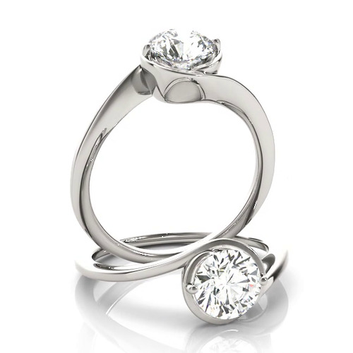 360 degree view of Florence Solitaire Bypass Engagement Ring