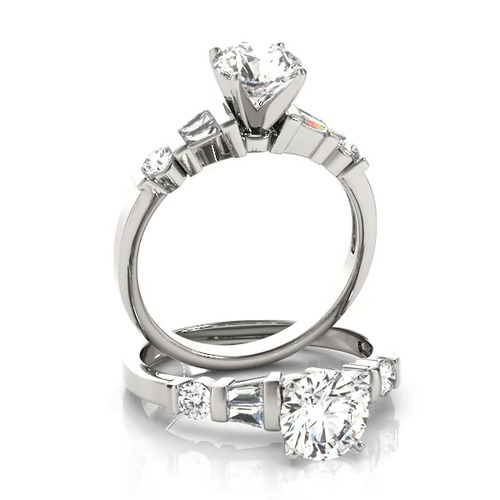 360 degree view of Lorna Baguette Diamond Engagement Ring