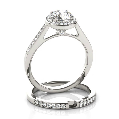 360 degree view of Lillia Halo Engagement Ring