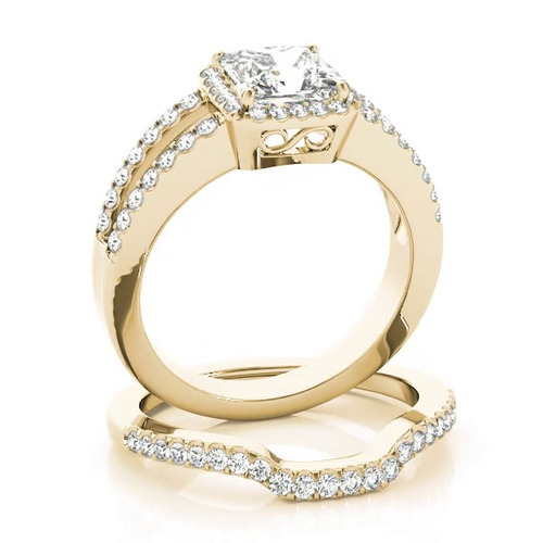 360 degree view of Elliana Halo Engagement Ring