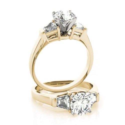360 degree view of Yasmine Three Stone Engagement Ring