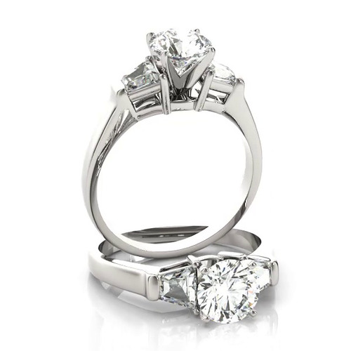 360 degree view of Yasmine Three Stone Engagement Ring