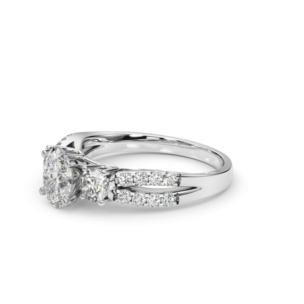 360 degree view of Rosella Three Stone Engagement Ring
