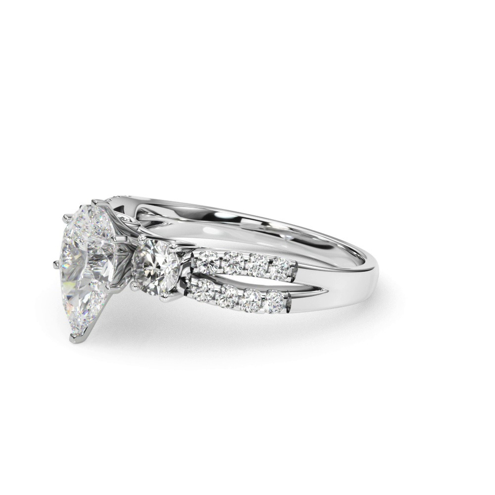 360 degree view of Rosella Three Stone Lab Engagement Ring