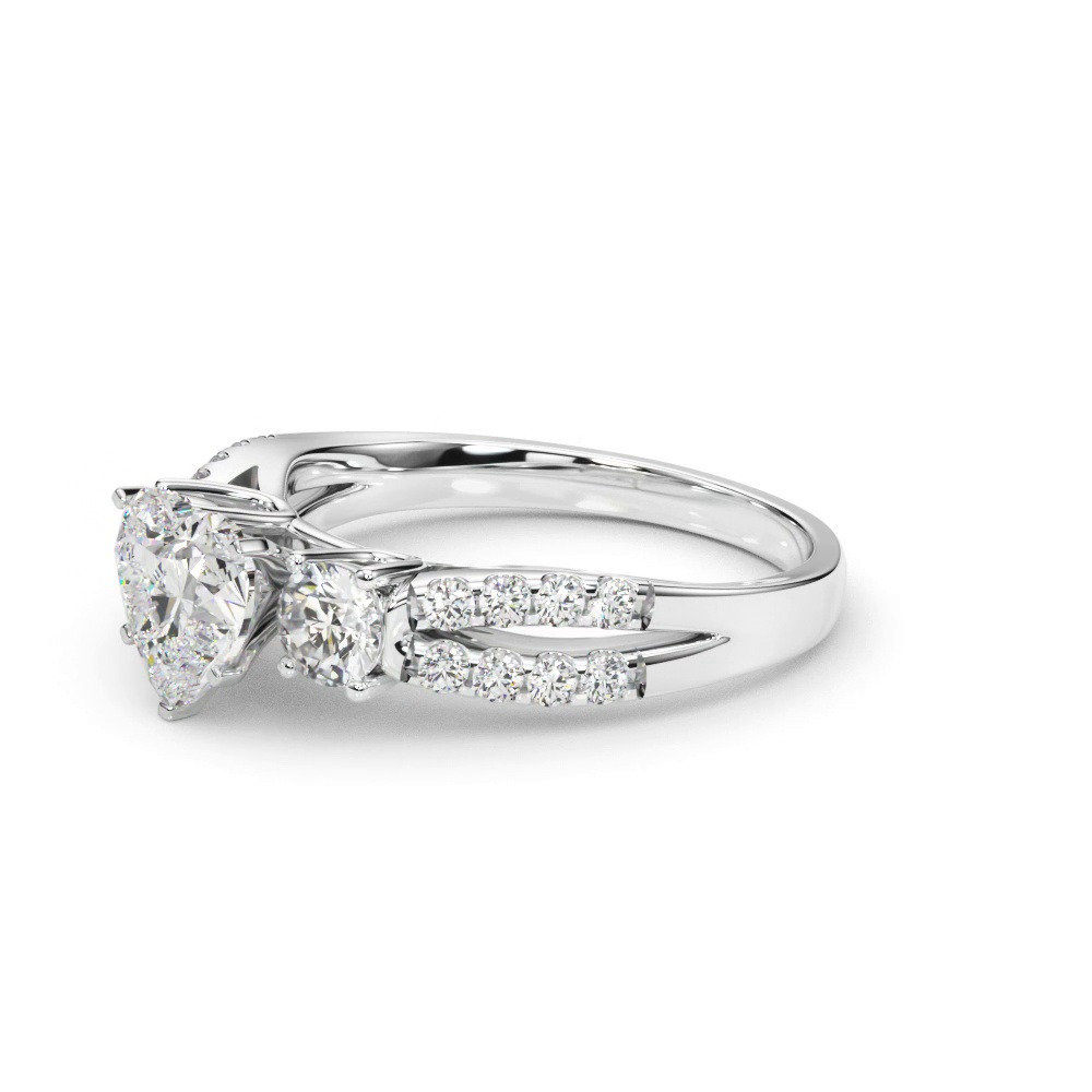 360 degree view of Rosella Three Stone Lab Engagement Ring