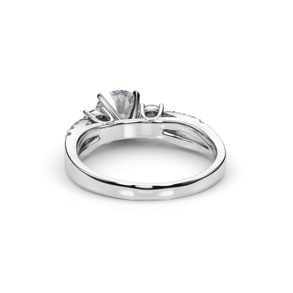 360 degree view of Rosella Three Stone Engagement Ring