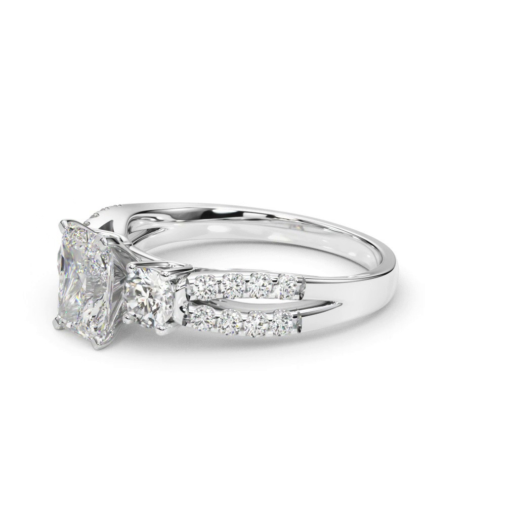 360 degree view of Rosella Three Stone Engagement Ring