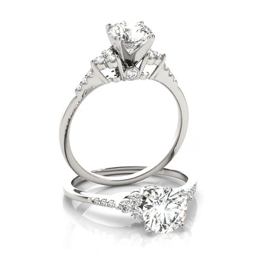 360 degree view of Empress Diamond Cluster Engagement Ring