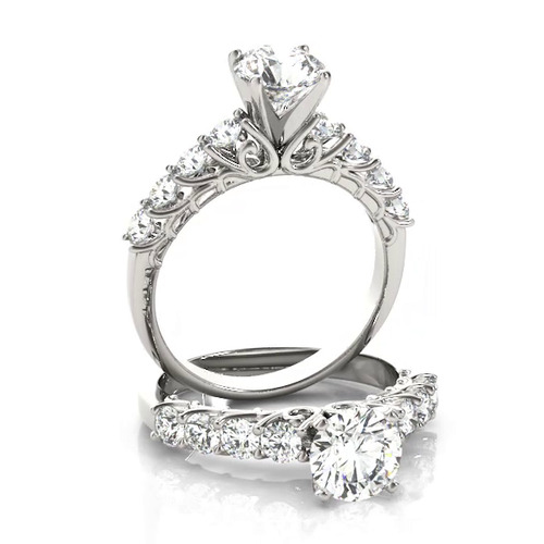 360 degree view of Aimee Single Row Diamond Engagement Ring