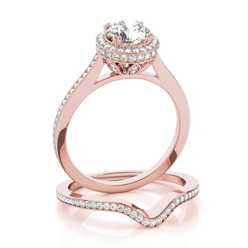 360 degree view of Rylee Halo Engagement Ring