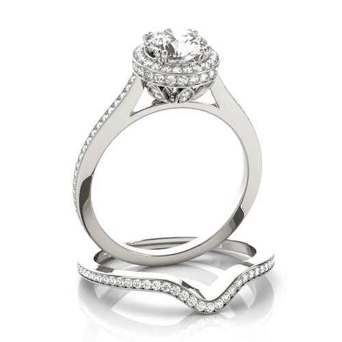 360 degree view of Rylee Halo Engagement Ring