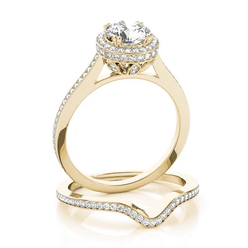 360 degree view of Rylee Halo Engagement Ring