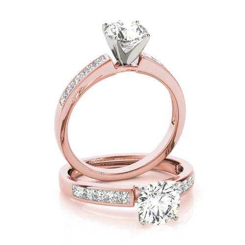 360 degree view of Charlamaine Princess Cut Channel Engagement Ring