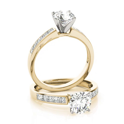 360 degree view of Charlamaine Princess Cut Channel Engagement Ring