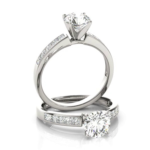 360 degree view of Charlamaine Princess Cut Channel Engagement Ring
