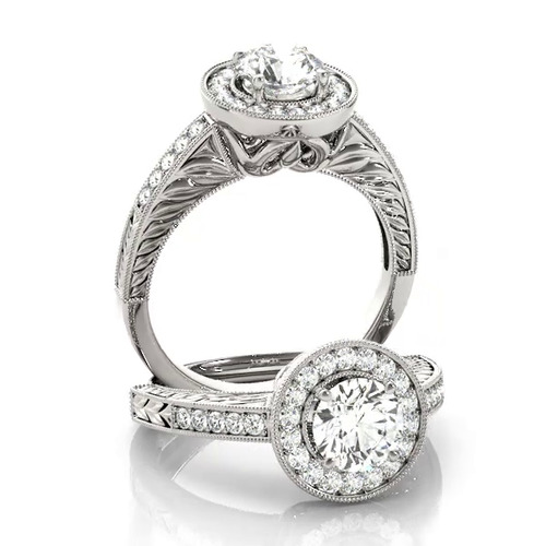 360 degree view of Ashlyn Halo Engagement Ring