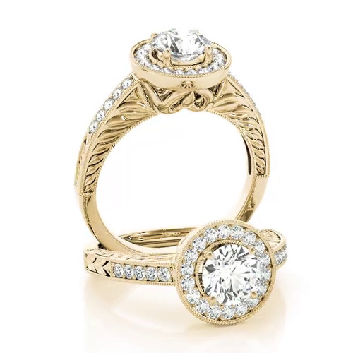 360 degree view of Ashlyn Halo Engagement Ring