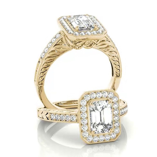360 degree view of Viola Halo Engagement Ring
