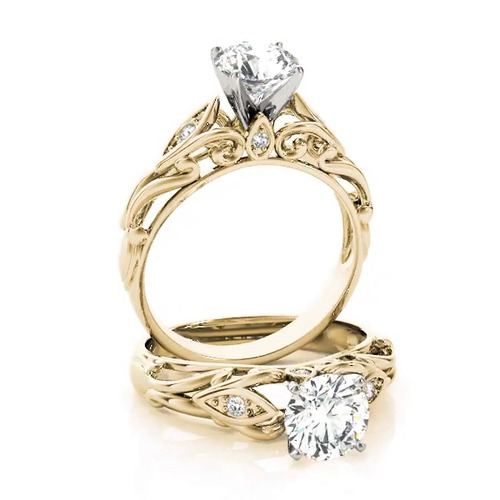 360 degree view of Vicky Vintage Inspired Engagement Ring