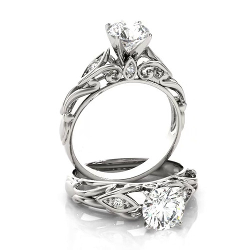 360 degree view of Vicky Vintage Inspired Engagement Ring