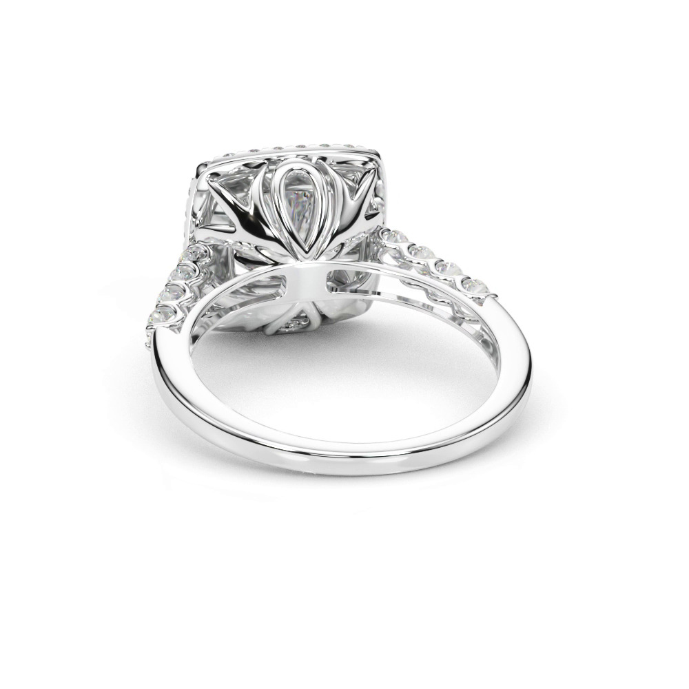 360 degree view of Celestial Double Halo Engagement Ring