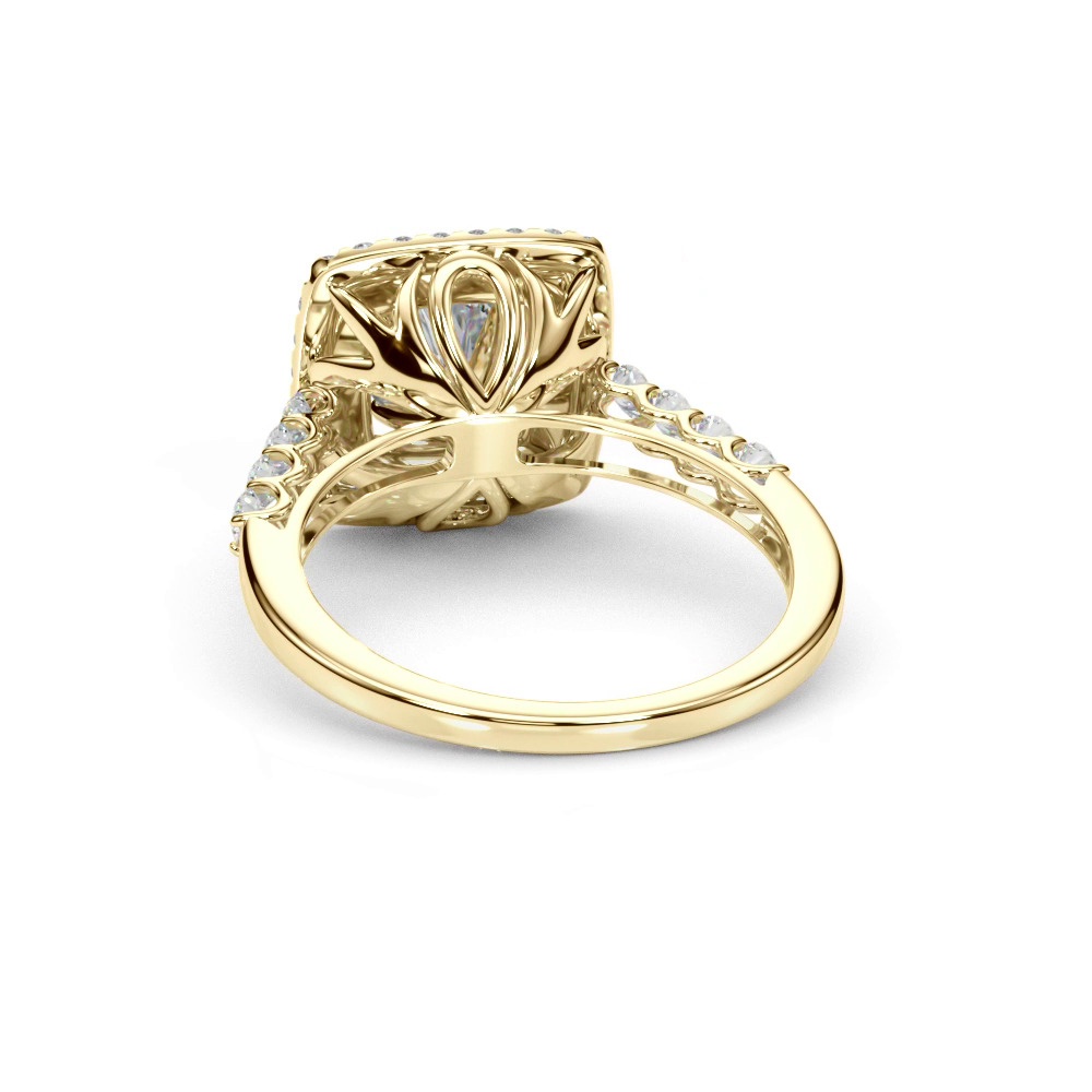 360 degree view of Celestial Double Halo Engagement Ring