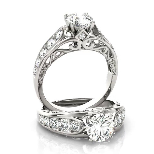 360 degree view of Amabella Vintage Inspired Engagement Ring