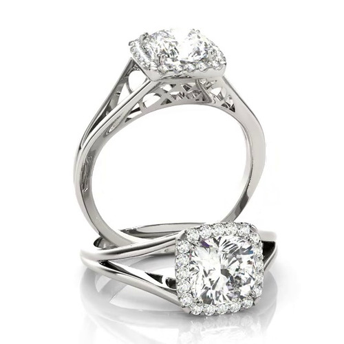 360 degree view of Mimi Halo Engagement Ring