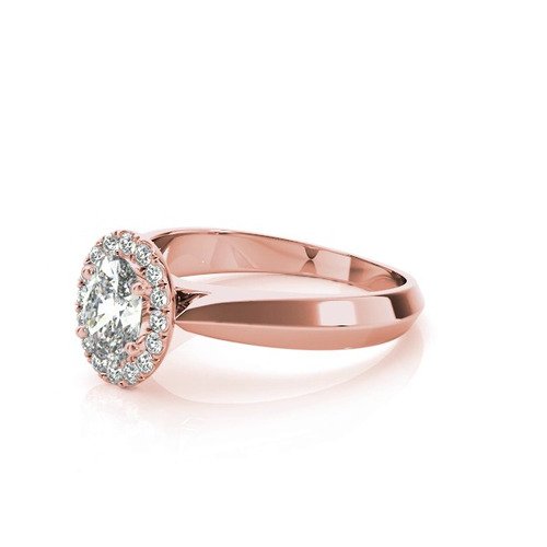 360 degree view of Hailey Halo Engagement Ring