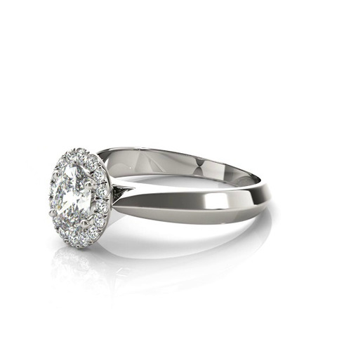 360 degree view of Hailey Halo Engagement Ring