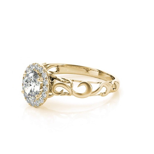 360 degree view of Rya Halo Engagement Ring
