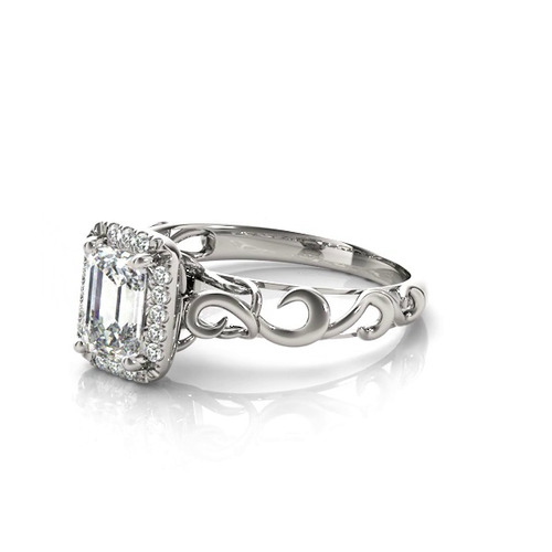360 degree view of Tyra Halo Engagement Ring