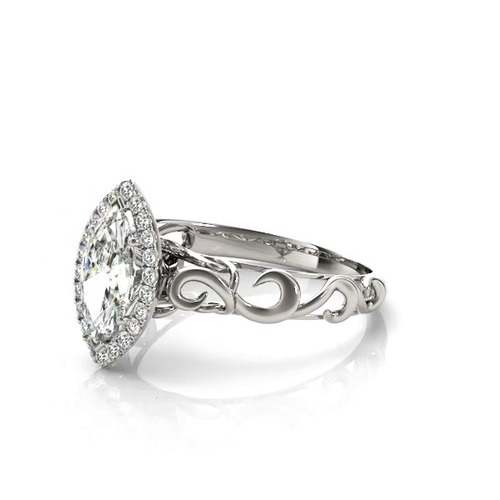 360 degree view of Annalise Halo Engagement Ring