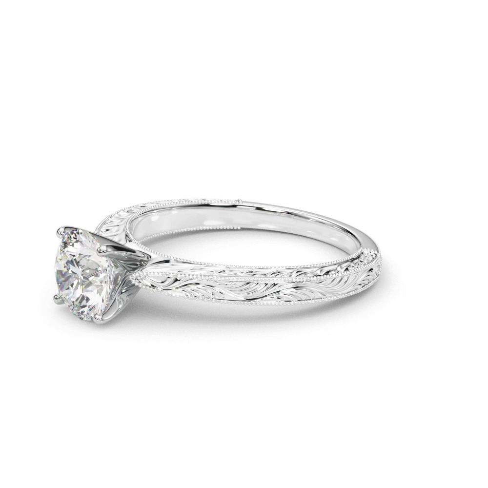 360 degree view of Mila Vintage-Inspired Solitaire Engagement Ring