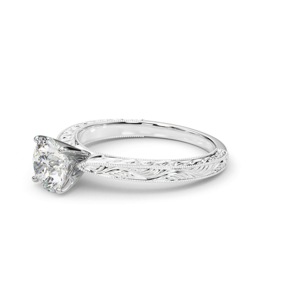 360 degree view of Mila Vintage-Inspired Solitaire Engagement Ring