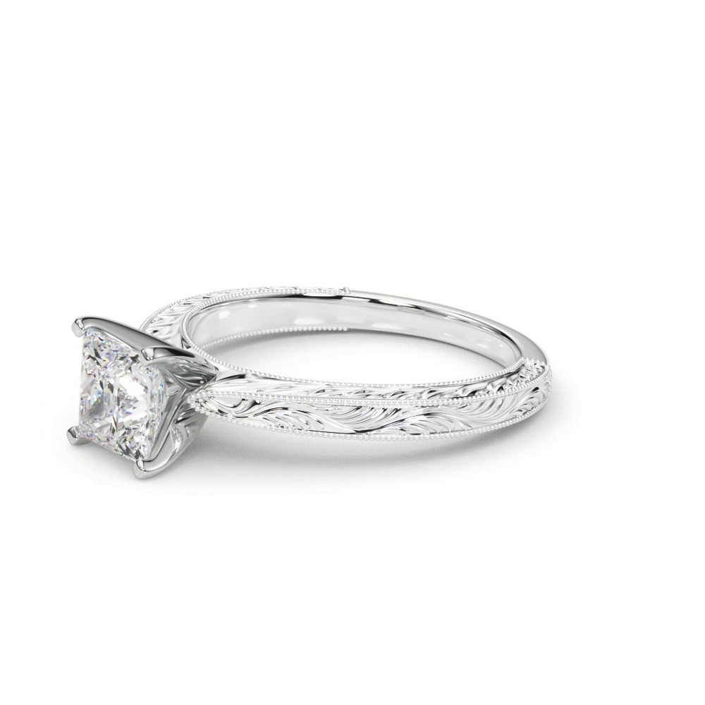 360 degree view of Mila Vintage-Inspired Solitaire Engagement Ring