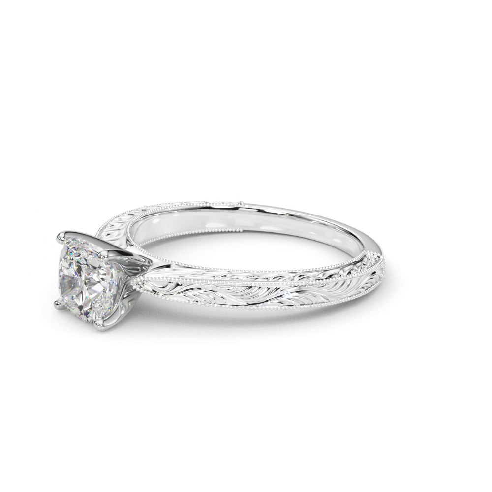 360 degree view of Mila Vintage-Inspired Solitaire Engagement Ring