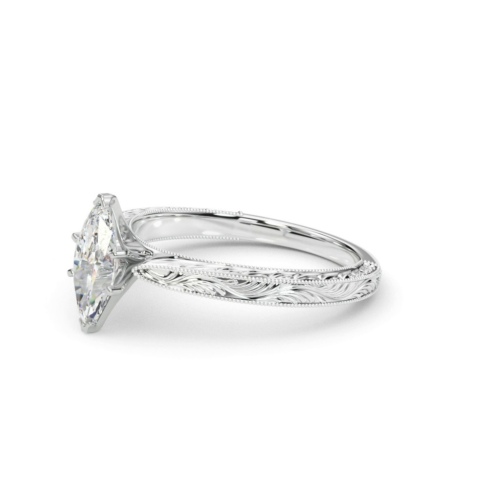360 degree view of Mila Vintage-Inspired Solitaire Engagement Ring