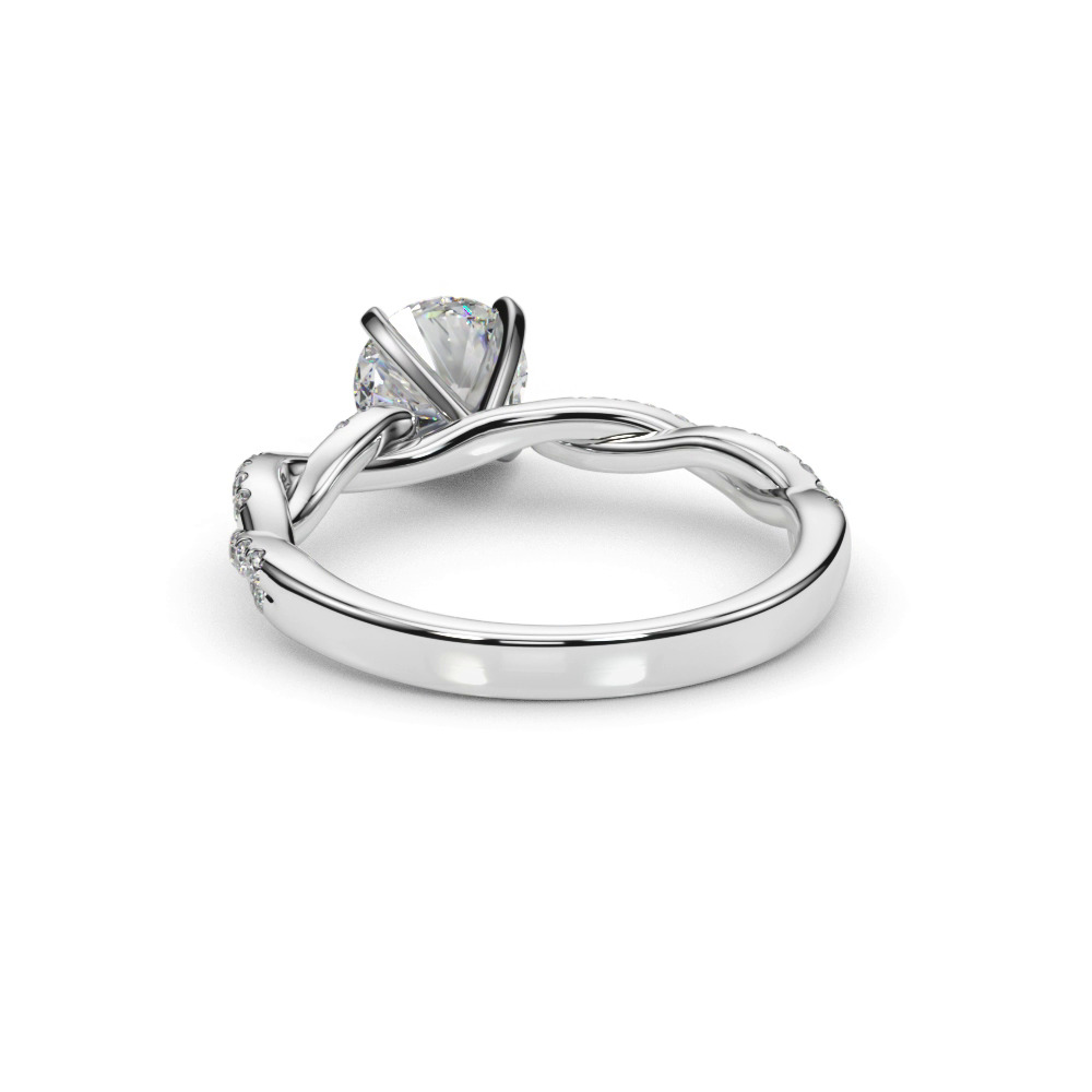 360 degree view of Abigail Pavé Diamond Twist Engagement Ring