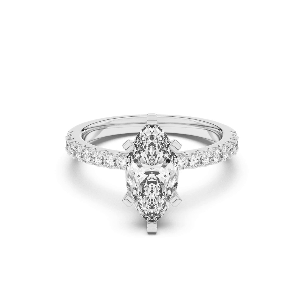 360 degree view of Riley Classic Pavé Diamond Engagement Ring